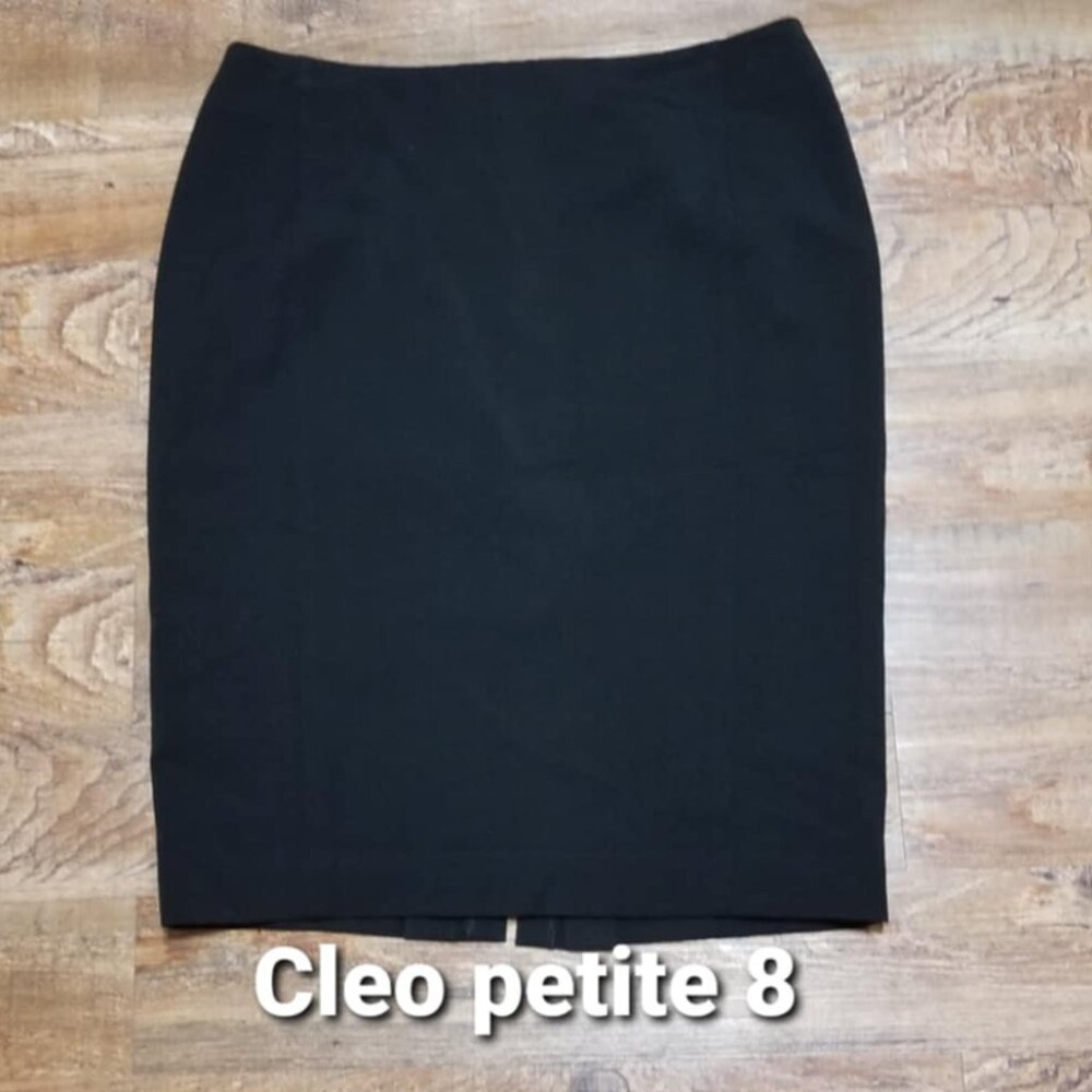 Cleo Skirt petite 8 Black Contemporary Business Elegant Knee Pencil